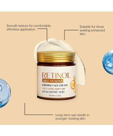 Retinol Face Cream - Retinol Moisturizer with Collagen Hyaluronic Acid & Bee Venom Collagen Cream for All Skin Types Anti-Aging Bee Venom Treatment Hydrates Dry Skin Minimizes Pores 2.12oz - Buy Online on GoSupps.com
