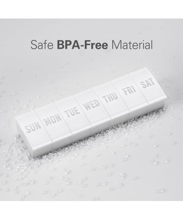 Extra Large 7 Day Pill Box Organiser Weekly Vitamin Case Box Large Capacity Compartments (White) White 1 Pack - Buy Online on GoSupps.com