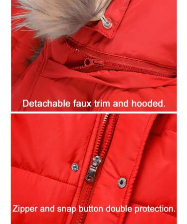 2PC Baby Snowsuit Set - Red Winter Puffer Jacket and Snow Pants | Kids Ski Suit Outfit 1-2 Years - Buy Online on GoSupps.com