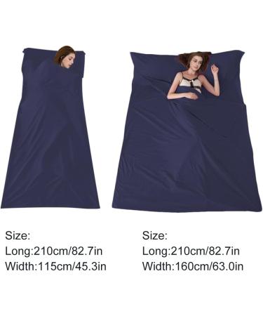 Lightweight Dark Blue Sleeping Bag Liner - Compact Camping Sheet for Youth Hostels & Picnics - 82.7 X 45 Inch - Buy Online on GoSupps.com