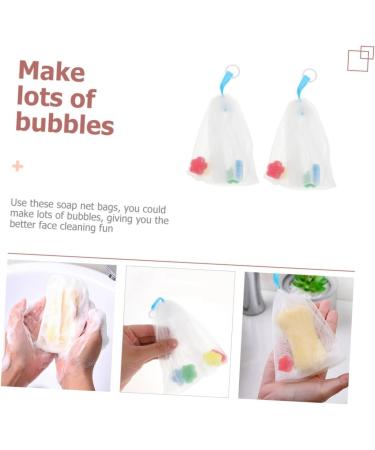 Baluue 4 Pcs Foaming Net Soap Mesh Pouches Portable Soap Exfoliating Soap Bag Soap Pouch White Pe - Buy Online on GoSupps.com