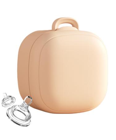 Generic silicone pacifier holder-portable silicone pacifier container portable travel pacifier bag silicone pacifier holder for diaper bag boys and girls outdoor apricot