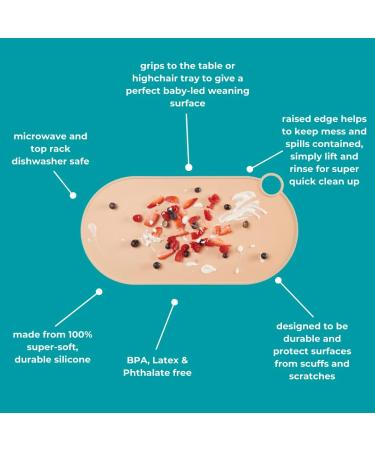 Vital Baby Nourish Silicone Grippy Mat - Baby Led Weaning - Sweet Butterscotch (W49cm x D24.5cm) - Buy Online on GoSupps.com