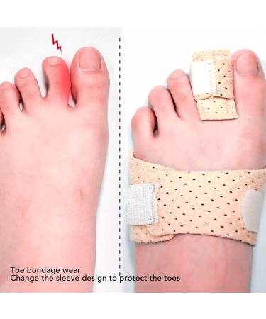 Fyearfly Hammer Toe Corrector - Adjustable Skin Color Claw Toe Fixation Reduced Stress & Removable Aluminum Strip (Left) - Buy Online on GoSupps.com