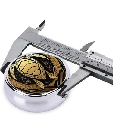 Hawaiian Tapa Honu Turtle Mini Round Pill Box | 3 Compartment Travel Organizer | Portable Pill Case for Home & Office - Buy Online on GoSupps.com