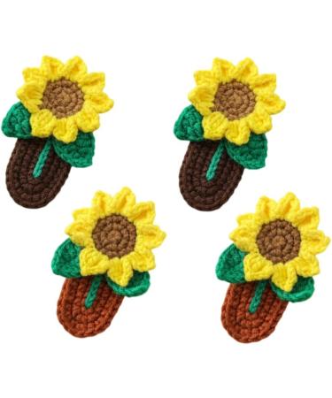 Crochet Knitted Hair Clips for Girls Children's Day Birthday Christmas Gifts Hair Accessories Clips Strong Hold Jaw Clamp for Thick Thin Hair Makeup Application (Sunflower) - Buy Online on GoSupps.com