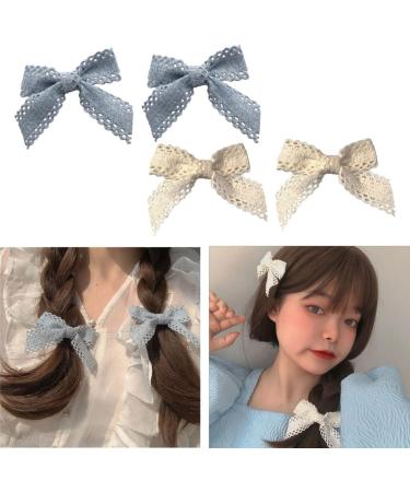 Limtula Cute Flat Clips Hairpin -Style Balletcore Headdress Bunches Accessories Lace knot Cute Headdress Blue - Buy Online on GoSupps.com