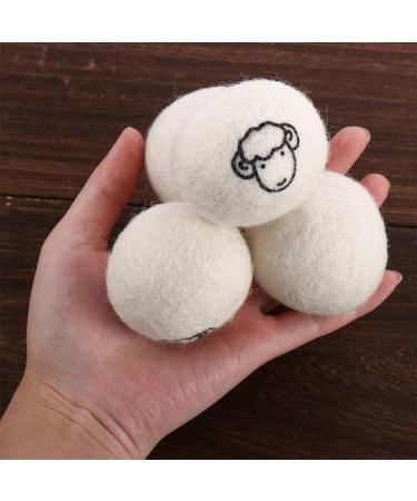 2Pcs White Wool Dryer Balls Reusable Laundry Balls Softener Washing Fleece Dry Kit Anti-Static Reduce Wrinkles and Save Time Drying Ball Laundry House Supplies(with Pattern) White No - Buy Online on GoSupps.com