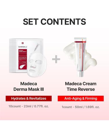 CENTELLIAN 24 Madeca Cream Time Reverse 50ml + Madeca Derma Mask 3(Intensive) 10pc Hydrating Firming Wrinkle Care Set with Centella Asiatica TECA & Madecassoside for nourished soothed 1 Fl Oz (Pack of 10) - Buy Online on GoSupps.com
