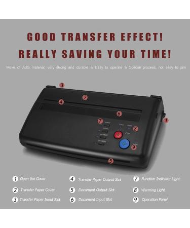 CORIEOSD Tattoo Transfer Stencil Machine - 20 Free Thermal Tattoo Kit, Black Tattoo Stencil Printer 11 x 6.5 x 2.8 Inches - Buy Online on GoSupps.com