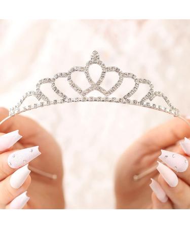 Yean Silver Rhinestone Princess Tiara Crown - Crystal Birthday Headband for Women/Girls - Hair Accessory - Buy Online on GoSupps.com