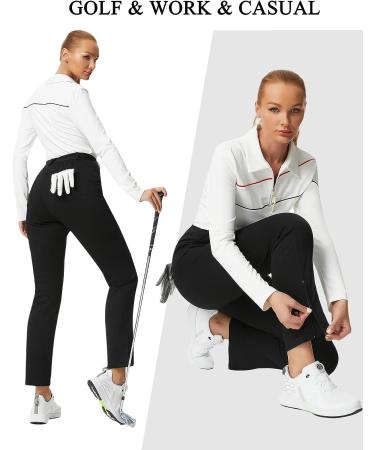 JACK SMITH Women's Stretch Golf Pants with Pockets - Black, Large | Lightweight & Business Casual - Buy Online on GoSupps.com