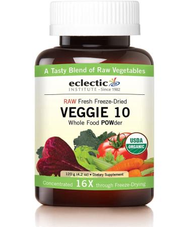 Eclectic Institute Raw Fresh Freeze-Dried Veggie 10 Whole Food POWder 4.2 oz (120 g)