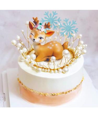 Newzc 30-Piece Snowflake Cake Topper Set - Glitter Cupcake Toppers in Silver Light Blue & Royal Blue for Weddings & Birthday Parties - Buy Online on GoSupps.com