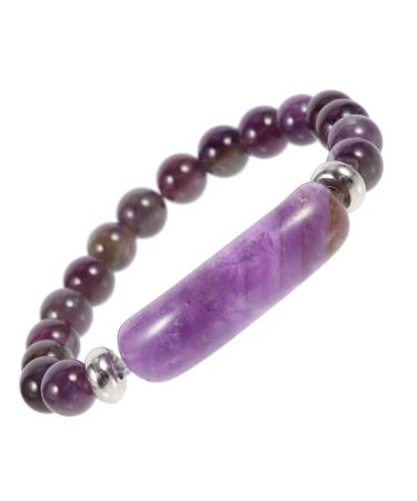 SOIMISS Bracelet Beaded Trim Girls Bracelet Trendy Bracelets Bead Braclet Natural Crystal Colored Beaded Bracelet Girl Wrist Decor Decorative Chakra Bracelet European and American Decorate 6X0.8XM Purple