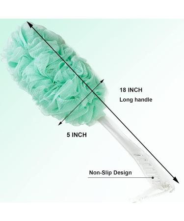 PPHAO Back Bath Brush & Loofah Sponge Scrubber - Long Handle Shower Exfoliating Tool for Men & Women - Green - 1 Pack - Buy Online on GoSupps.com