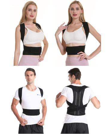 Back Brace Lumbar Support Belt Waist Backbrace Posture Corrector Shoulder Neck Brace Waist-Support Breathable Fabric Lower and Upper Back Pain Relief (Color : Black Size : Small) (Blue Med (Black X Black XXXX - Buy Online on GoSupps.com