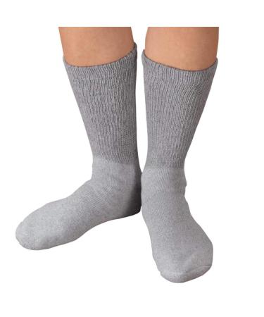 Diabetic Socks (10-13) Crew Grey 3 Pair
