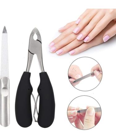 Nail Clipper Set Pliers Tool Pedicure Dead Skin Remover Set Pedicure Clipper for Women Men(Black suit) - Buy Online on GoSupps.com