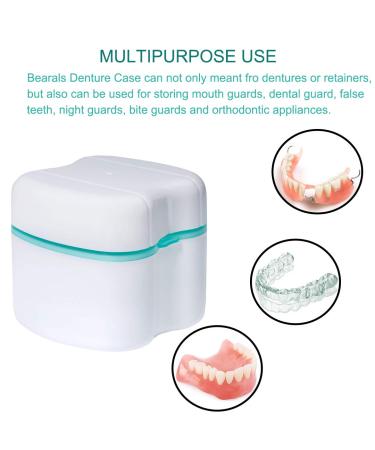 Denture Case with Lid and Basket - Denture Cup for Soaking and Cleaning - Buy Online on GoSupps.com