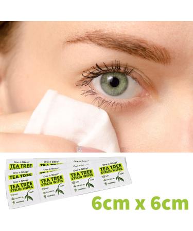 Tea Tree Oil Eyelid Wipes 60 Sachets with Aloe and Chamomile - Gentle Daily Cleanser for Dry, Irritated Eyes - Buy Online on GoSupps.com
