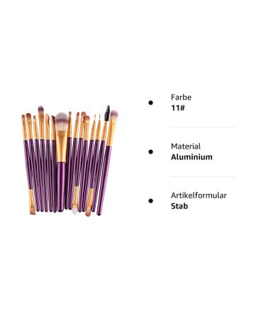 15-Piece Professional Makeup Brush Set - Foundation Powder Eyeshadow Eyebrow Eyeliner & Lip Brushes for Flawless Makeup Application - International Shipping Available - Buy Online on GoSupps.com
