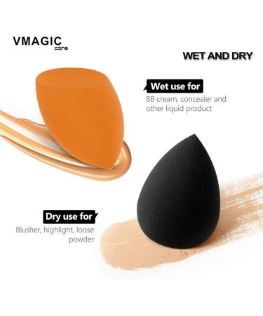 Premium Makeup Sponges Beauty Foundation blender Sponge for Applicator Foundation and Highlight Perfect for Liquid Cream and Powder Soft and Flexible(3 Orange + 3 Black) - Buy Online on GoSupps.com