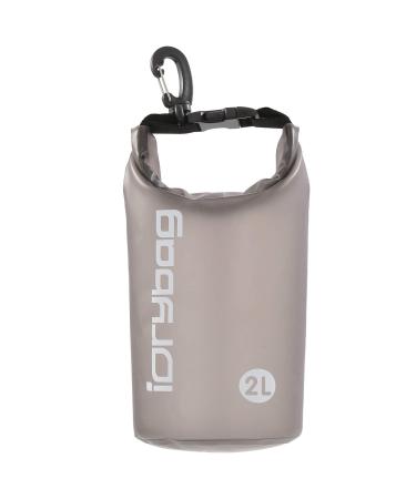 IDRYBAG Clear Dry Bag Waterproof Floating 2L/5L/10L/15L/20L, Lightweight Dry Sack Water Sports, Marine Waterproof Bag Roll Top for Kayaking, Boating, Canoeing, Swimming, Hiking, Camping, Rafting Black caffeine 2L