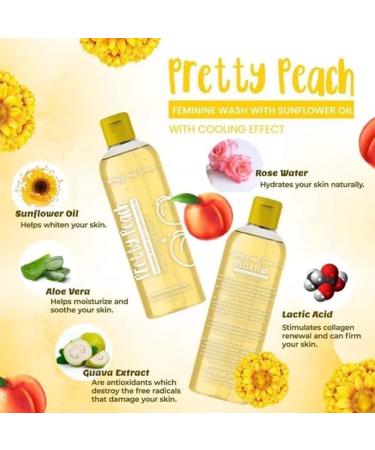 KXC Pretty Peach Feminine Wash - Sunflower Oil, Cooling Effect for Women (2pcs) - Buy Online on GoSupps.com
