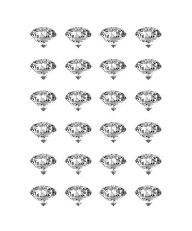 24 x Crystal Diamond Edible Wafer or Icing Cupcake Toppers Fun Xmas Party Cake Decorations (Edible Wafer Card)