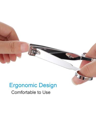 Unisex Nail Clip Set - Carbon Steel Finger & Toenail Clippers for Seniors | Long Handle with Metal Case | Iron Box - 2 Sizes (Small & Large) - Buy Online on GoSupps.com