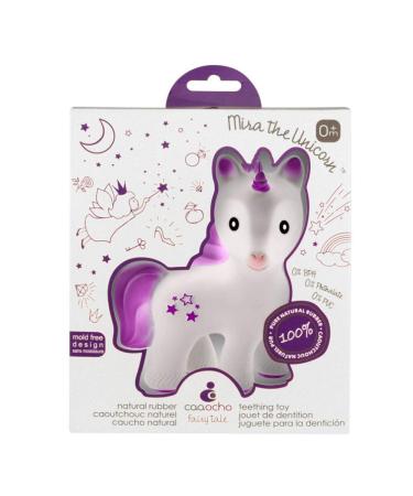 CaaOcho Mira the Unicorn Baby Teething Toy - BPA Free Natural Rubber Molar Teether for Babies - Lavender - Perfect Registry Baby Shower Gift - Buy Online on GoSupps.com