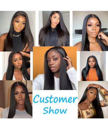 24in 13x6 HD Lace Front Wig Brazilian Virgin Hair Natural Black - 180% Density Straight Human Hair Wig for Black Women - Buy Online on GoSupps.com
