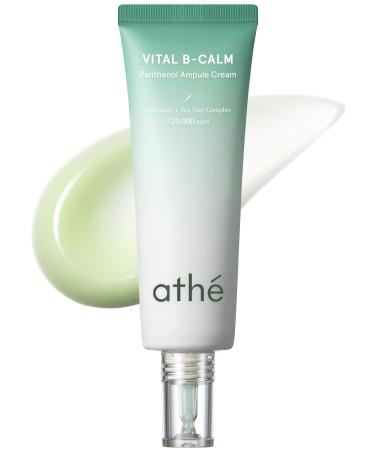 ATHE Vital B-Calm Panthenol Ampoule Cream - 50 000ppm Panthenol & 670 000ppm Tea Tree Leaf Water - Vegan Moisturizing & Soothing Lightweight Serum Moisturizer for Oily Sensitive and Acne Skin 1.69oz