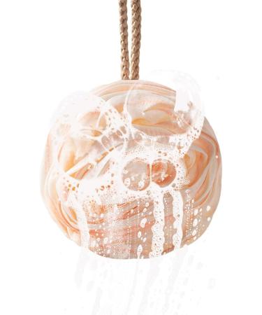 Soft Bath Balls - Multipurpose Rose Bath Sponge Women & Men Skin Friendly Body Scrubber Soft Shower Balls with Lanyard for Home Pink - Buy Online on GoSupps.com