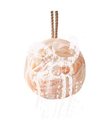 Yianyal Soft Shower Sponge Multipurpose Rose Bath Sponge | Portable Bath Balls with Lanyard Cute Bath Supplies for Bathroom Home Apartment Dormitory Pink