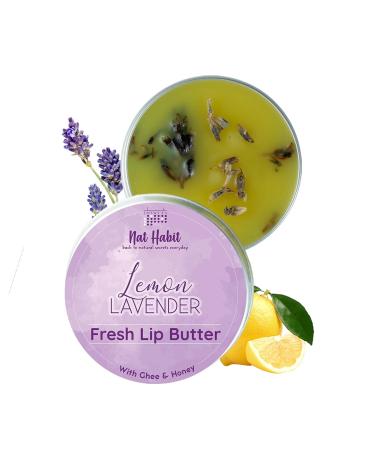 Lemon LavenderLip Balm Fresh Infused Lip Butter With Desi Ghee & Raw Honey For Lip Pigmentation Lip Repair Dark And Chapped Lips 10gm