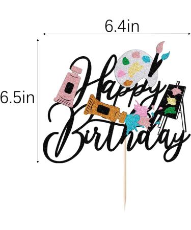 LVEUD Happy Birthday Cake Topper Painting Theme Artist Happy Birthday Cake Topper Drawing Board Happy Birthday Cake Topper - Buy Online on GoSupps.com