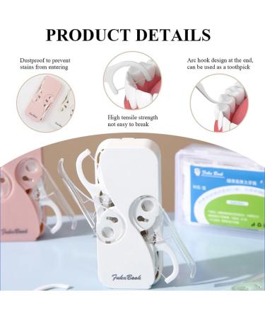 Portable Travel Tooth Flap Organizer with 36 Dental Floss Picks - Cool Cooling & Travel Essentials | Discreet Storage in White Pink & Green - Buy Online on GoSupps.com