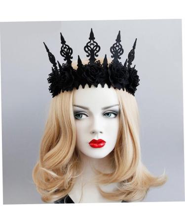 Gothic Floral Headpiece Halloween Vintage Crown Headband Black Rose Headband Hair Accessory for Women Girl. - Buy Online on GoSupps.com