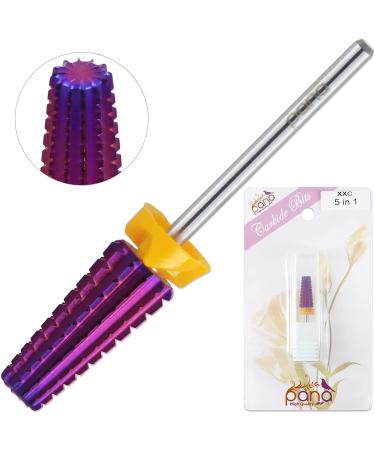 PANA Nail Carbide 5 in 1 Bit - Two Way Rotate use for Both Left and Right Handed - Fast remove Acrylic or Hard Gel - 3/32" Shank - Manicure Nail Art Drill Machine (Double Coarse - 2XC Purple) Double Coarse - 2XC Purple - Buy Online on GoSupps.com