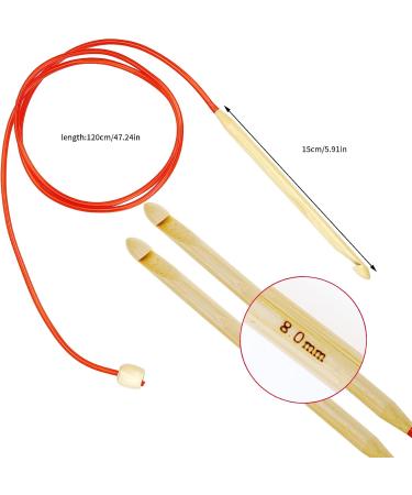 23-Piece Tunisian Crochet Hooks Kit: Bamboo Knitting Needle Set + Colorful Aluminum Hooks - Buy Online on GoSupps.com