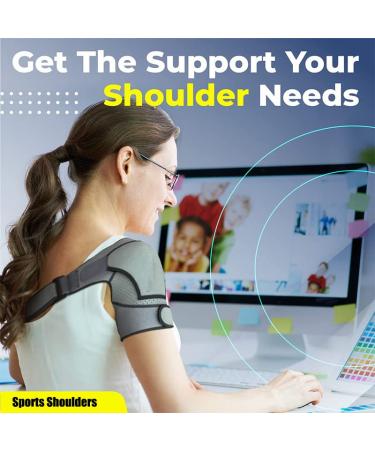 Adjustable Shoulder Brace for Torn Rotator Cuff Pain Relief | Compression Sleeve for Men & Women - Large Gray - Buy Online on GoSupps.com