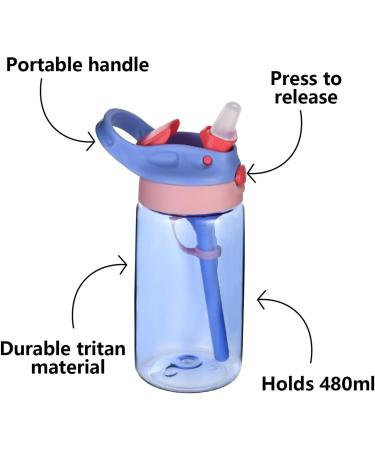 Flintronic 480ML Sippy Cup for Kids | Leak-Proof, Shatter-Proof, BPA-Free | Purple with Brush | Ideal for Water, Milk, Juice - Buy Online on GoSupps.com
