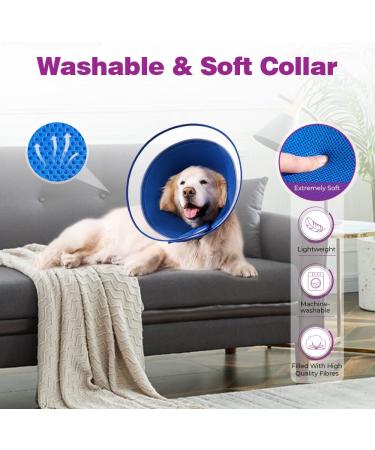 Halskrause Dog Leak Protection - Adjustable Soft Collar Tape Breathable Elizabethan Neck Band for Pets (Size S Blue) | Eco-Friendly Dog Collar - Buy Online on GoSupps.com