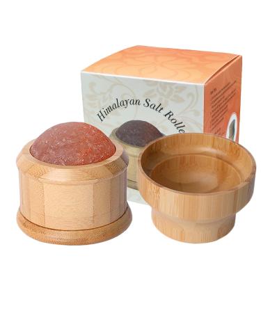 Massage ball massage balls for muscles natural Himalaya salt Ball Roller Massage Stone for back shoulders neck arm body roller roller with handle relaxation stress relief