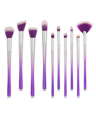 10x Lip Tool Brush Foundation Powder Eyeshadow Eyeliner Makeup Brushes Set Brush Travel Size Makeup Brushes (Multicolor one size) Multicolor one size