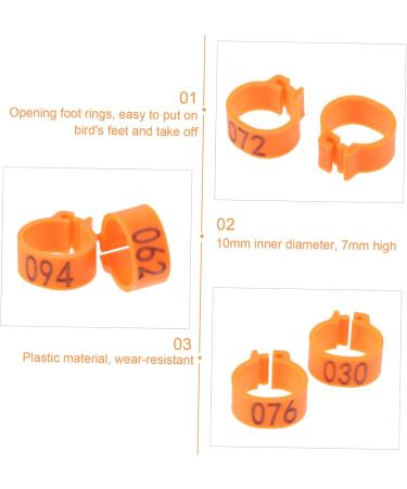 Happyyami 100 Pcs Pigeon Anklet Baby Clips Pigeon Deterrent Balcony Bird Tags Leg Traction Ring Quail Plastic 1.3X1.3CM Orange - Buy Online on GoSupps.com