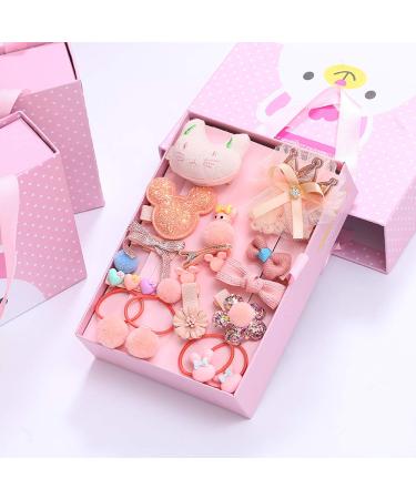 Enkarl 18-Piece Cute Hair Clips Set for Babies & Girls - Pink Elastic Hair Loops & Accessories Gift Package - Buy Online on GoSupps.com