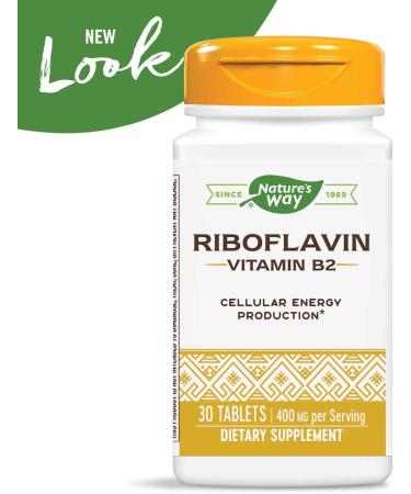 Nature's Way Riboflavin Vitamin B2 400 mg - 30 Tablets | Energy & Metabolism Support - Buy Online on GoSupps.com